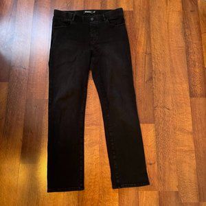 Straight-Leg | 4-Pocket Betabrand Yoga Denim (Washed Black)